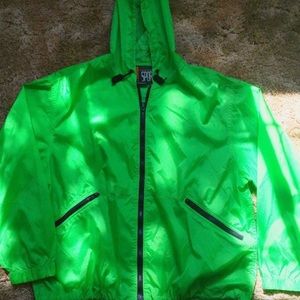 🍀bright green 90s windbreaker🍀